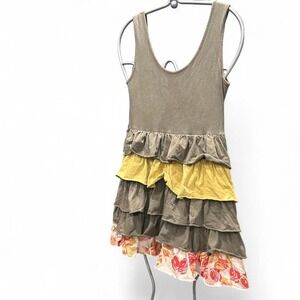 Green ruffled tank dress by Matilda Jane size M (m6) 16" ptp 33" L